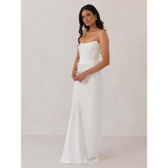 Park & Fifth Cardero Dress Size MM / Off White - Picture 3 of 5